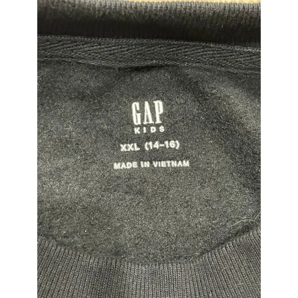 Gap Sweatshirt Youth XXL 14-16 Black White Bows Girls Preppy Crew Neck Pullover